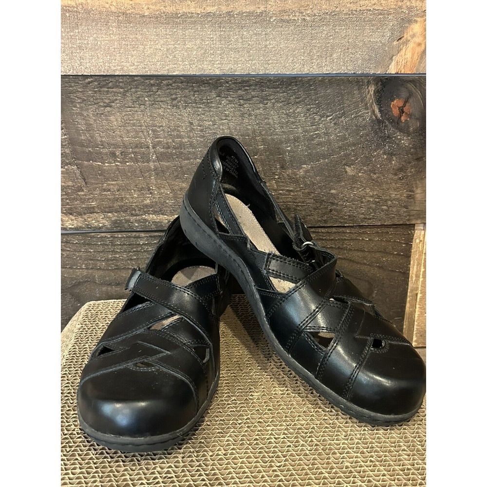Thom McAn Womens Black Dorthey Adjustable Strap Loafer Size 7.5 W 4895137741287